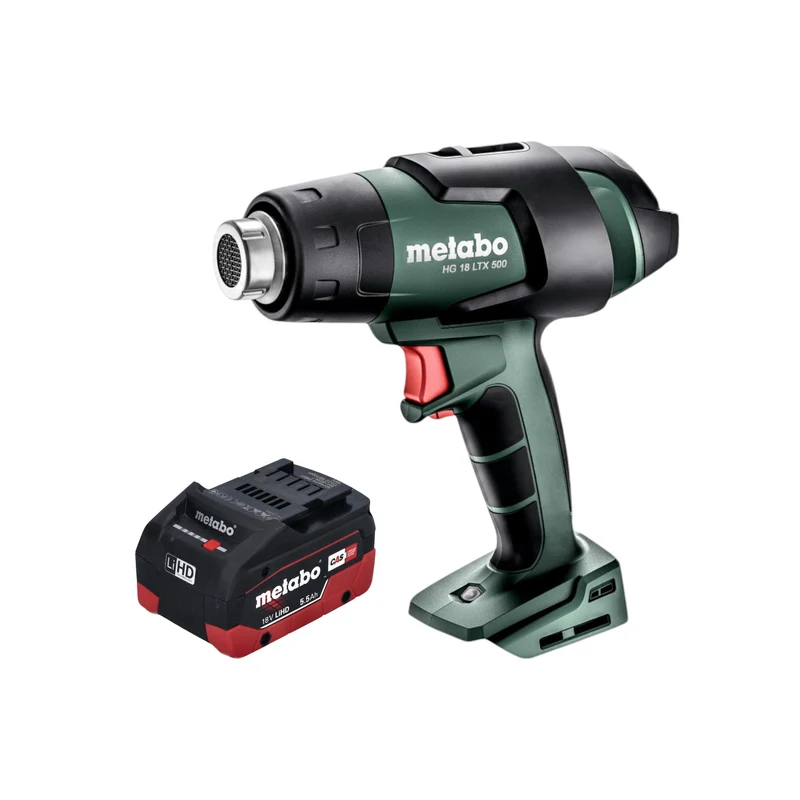 Metabo HG 18 LTX 500 Akku Heißluftgebläse 18 V 300 / 500 °C + 1x LiHD Akku 5,5 Ah - ohne Ladegerät