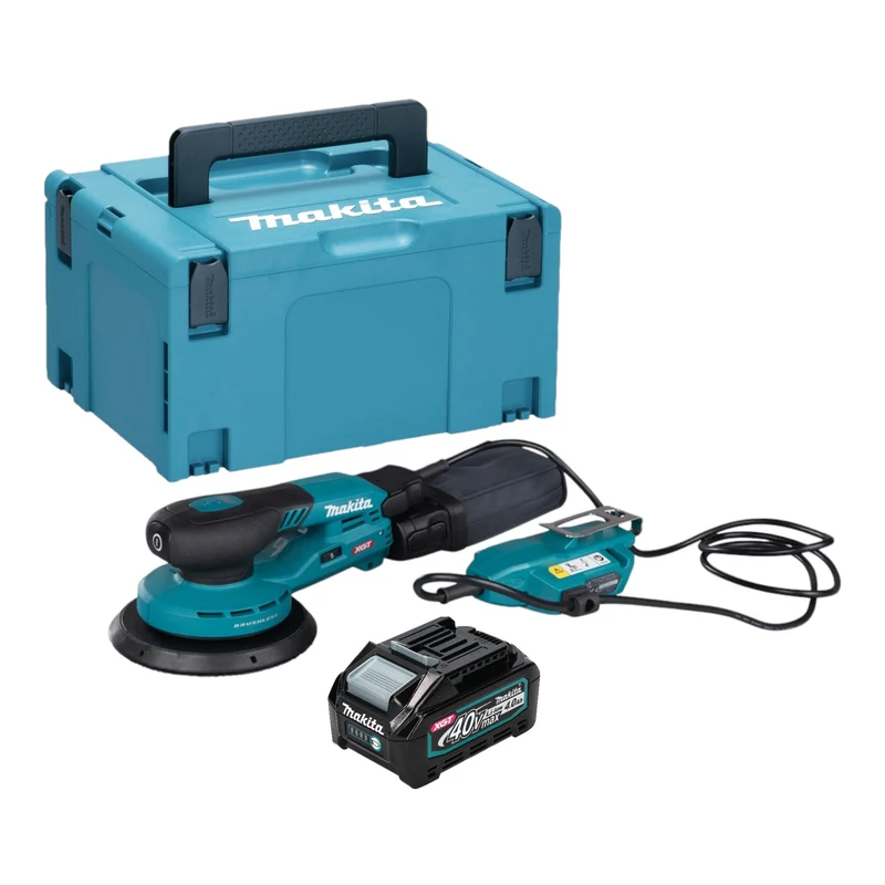 Makita BO 002 CGM101 Akku Exzenterschleifer 40 V max. 150 mm 5,0 mm Hub Brushless + 1x Akku 4,0 Ah + Makpac - ohne Ladegerät