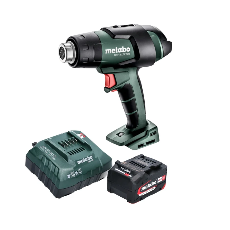Metabo HG 18 LTX 500 Akku Heißluftgebläse 18 V 300 / 500 °C + 1x Akku 4,0 Ah + Ladegerät