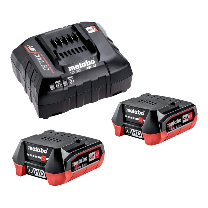 Metabo Basis Set 2x LiHD Akkupack 12 V 4,0 Ah Akku + ASC 55 Ladegerät ( 685301000 )
