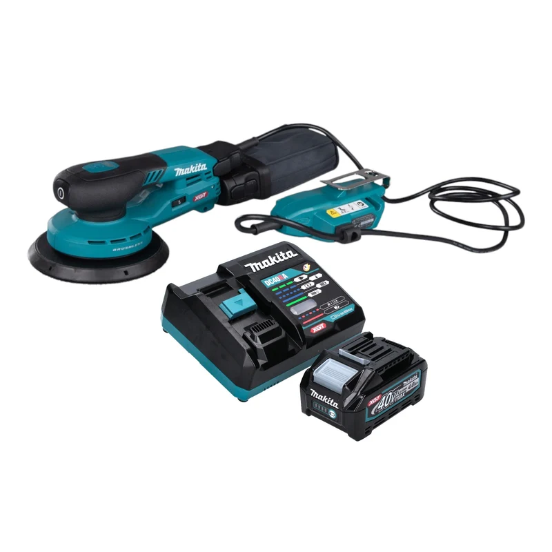 Makita BO 002 CGM101 Akku Exzenterschleifer 40 V max. 150 mm 5,0 mm Hub Brushless + 1x Akku 4,0 Ah + Ladegerät
