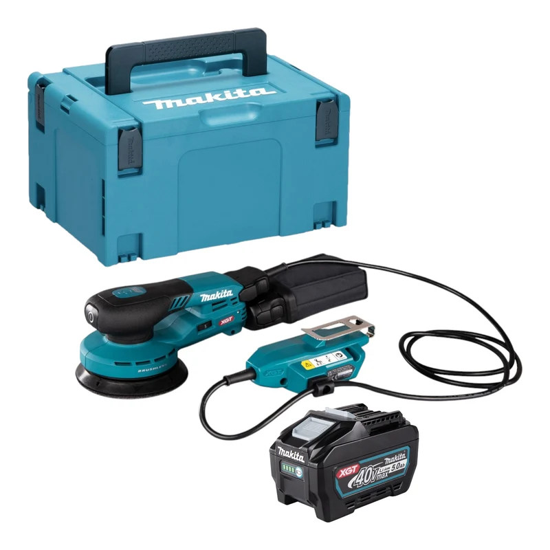 Makita BO 001 CGT101 Akku Exzenterschleifer 40 V max. 125 mm 5,0 mm Hub Brushless + 1x Akku 5,0 Ah + Makpac - ohne Ladegerät