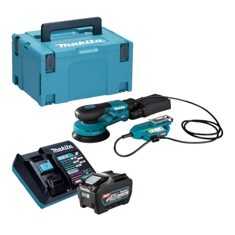 Makita BO 001 CGT101 Akku Exzenterschleifer 40 V max. 125 mm 5,0 mm Hub Brushless + 1x Akku 5,0 Ah + Ladegerät + Makpac