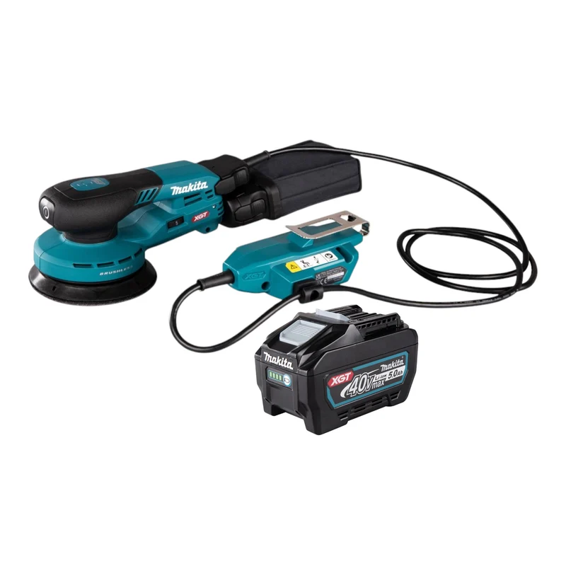 Makita BO 001 CGT1 Akku Exzenterschleifer 40 V max. 125 mm 5,0 mm Hub Brushless + 1x Akku 5,0 Ah - ohne Ladegerät