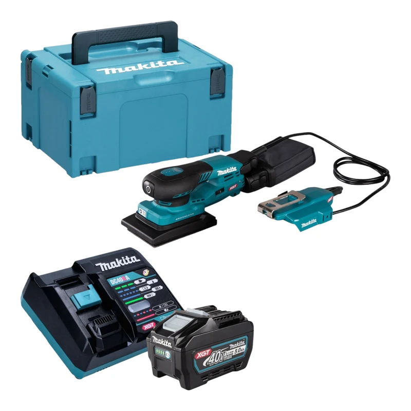 Makita BO 005 CGT101 Akku Schwingschleifer 40 V max. 80 x 130 mm 3,0 mm Hub Brushless + 1x Akku 5,0 Ah + Ladegerät + Makpac