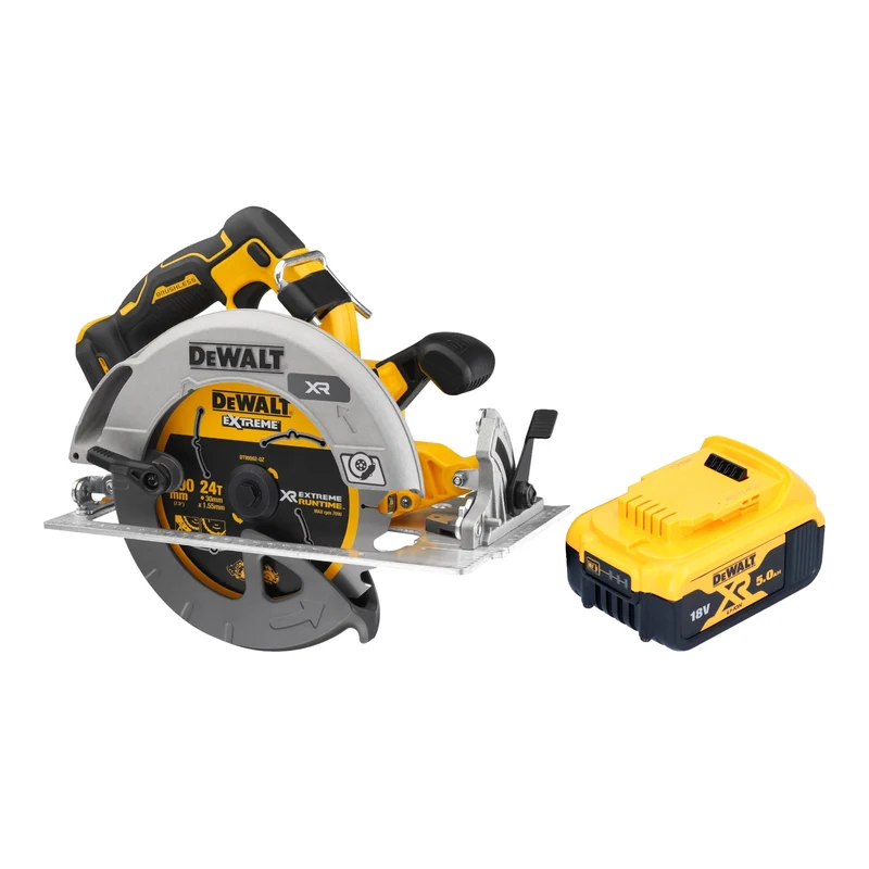 DeWalt DCS 573 N Akku Handkreissäge 18 V 190 x 30 mm Brushless + 1x Akku 5,0 Ah - ohne Ladegerät