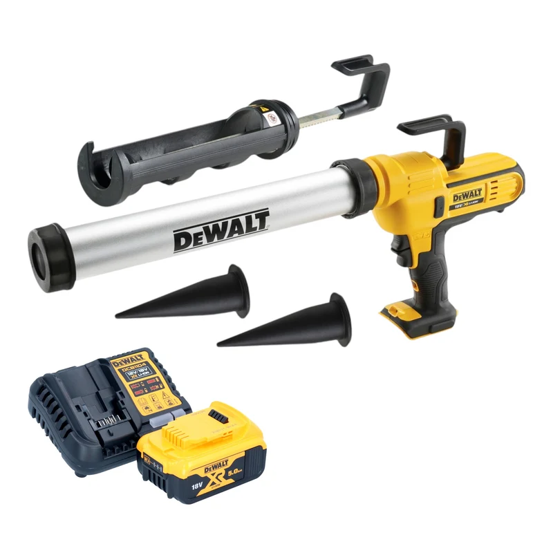 DeWalt DCE 581 P1K Akku Kartuschenpistole 18 V 310 ml + 1x Akku 5,0 Ah + Ladegerät + Koffer