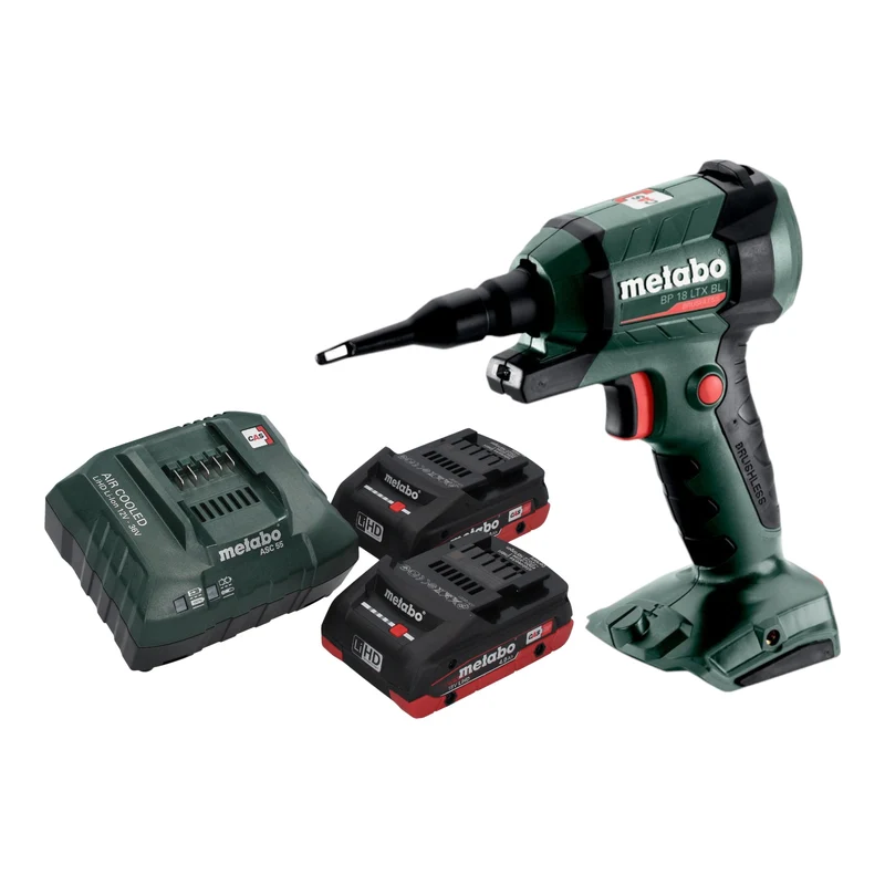 Metabo BP 18 LTX BL Akku Blaspistole 18 V Brushless + 2x LiHD Akku 4,0 Ah + Ladegerät