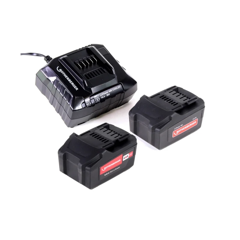 Rothenberger ROMAX 4000 Basic Set CAS Akku Pressmaschine 18 V 34 kN + 2x Akku 4,0 Ah + Ladegerät + Koffer