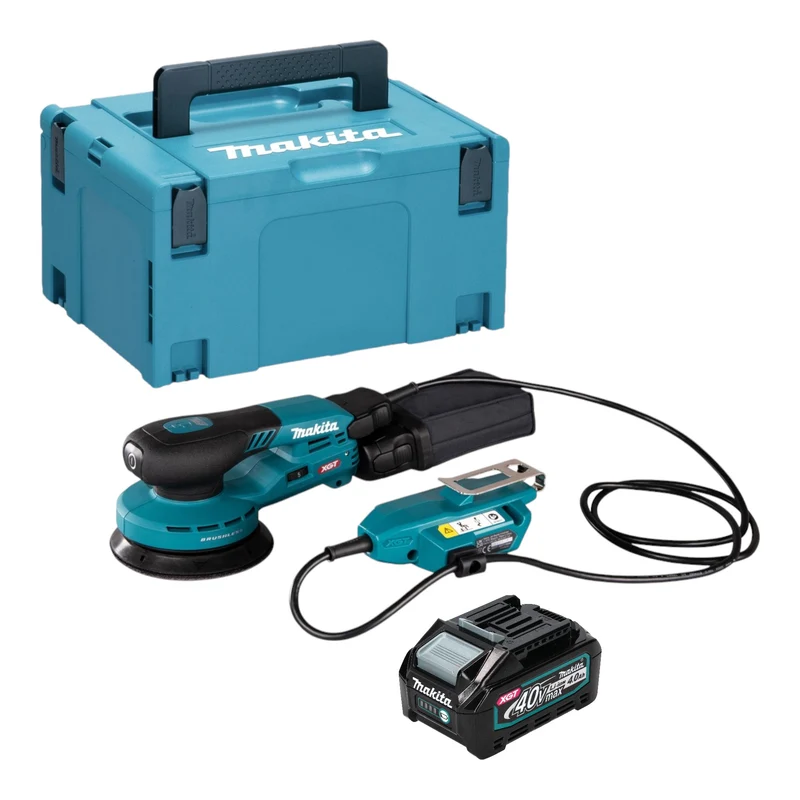 Makita BO 001 CGM101 Akku Exzenterschleifer 40 V max. 125 mm 5,0 mm Hub Brushless + 1x Akku 4,0 Ah + Makpac - ohne Ladegerät