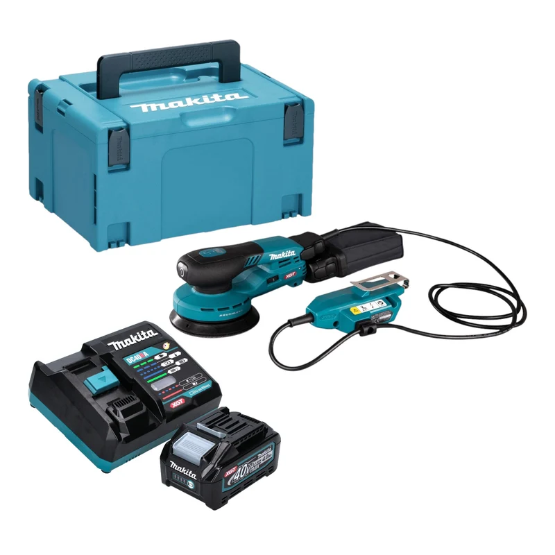 Makita BO 001 CGM101 Akku Exzenterschleifer 40 V max. 125 mm 5,0 mm Hub Brushless + 1x Akku 4,0 Ah + Ladegerät + Makpac