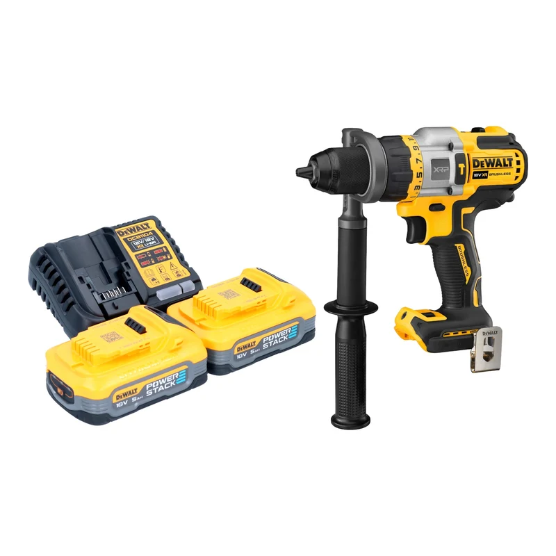 DeWalt DCD 999 H2 Akku Schlagbohrschrauber 18 V 95 Nm Brushless + 2x Powerstack Akku 5,0 Ah + Ladegerät