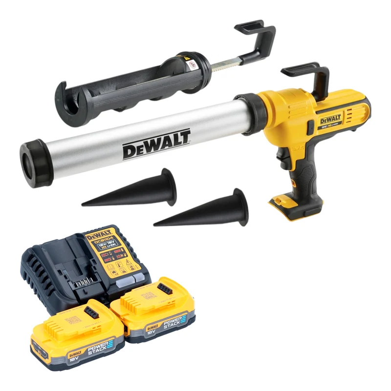 DeWalt DCE 581 E2K Akku Kartuschenpistole 18 V 310 ml + 2x Powerstack Akku 1,7 Ah + Ladegerät + Koffer