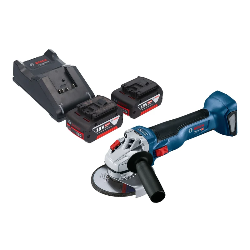 Bosch GWS 18V-10 Professional Akku Winkelschleifer 18 V 125 mm Brushless + 2x Akku 5,0 Ah + Ladegerät