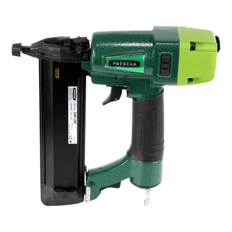 Prebena 2XR-J50 Druckluftnagler 4,0 - 7,0 Bar + PROFI-J-BOX Stauchkopfnägel Brads 12500 Stk. + Koffer