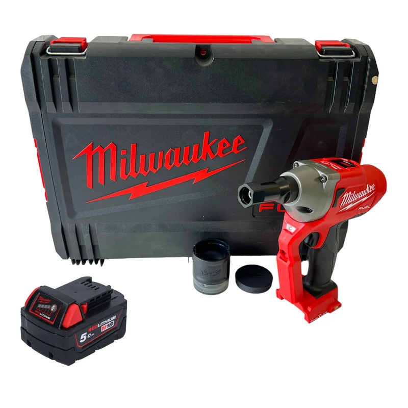 Milwaukee M18 ONEFLT-501X Akku Schließringbolzensetzgerät 18 V 4,8 / 6,4 / 9,53 mm + 1x Akku 5,0 Ah + HD Box - ohne Ladegerät