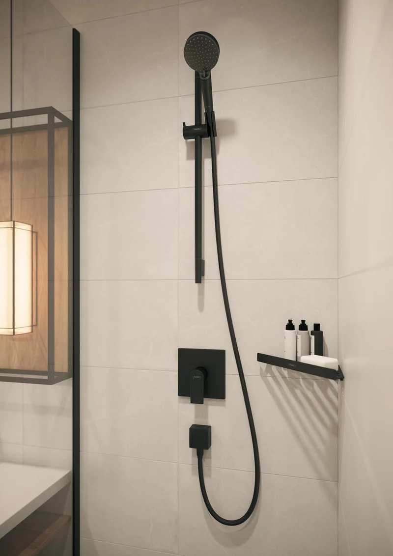 HANSGROHE VERNIS Blend Brauseset Vario/Unica 650 mm mattschwarz mit Handbrause und Brausestange