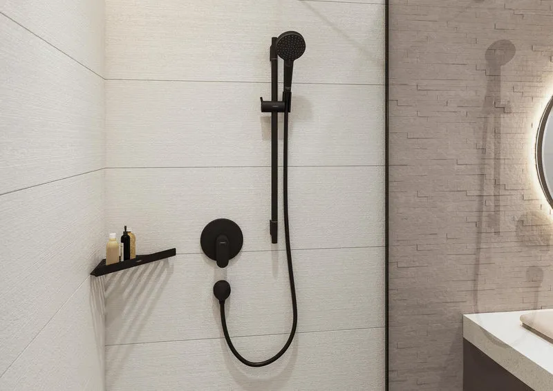 HANSGROHE VERNIS Blend Brauseset Vario/Unica 650 mm mattschwarz mit Handbrause und Brausestange