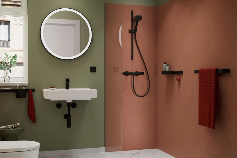 HANSGROHE VERNIS Blend Brauseset Vario/Unica 650 mm mattschwarz mit Handbrause und Brausestange