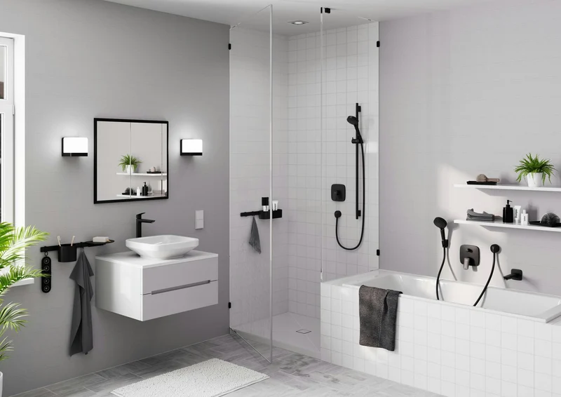 HANSGROHE VERNIS Blend Brauseset Vario/Unica 650 mm mattschwarz mit Handbrause und Brausestange