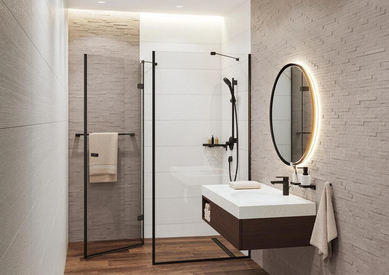 HANSGROHE VERNIS Blend Brauseset Vario/Unica 650 mm mattschwarz mit Handbrause und Brausestange