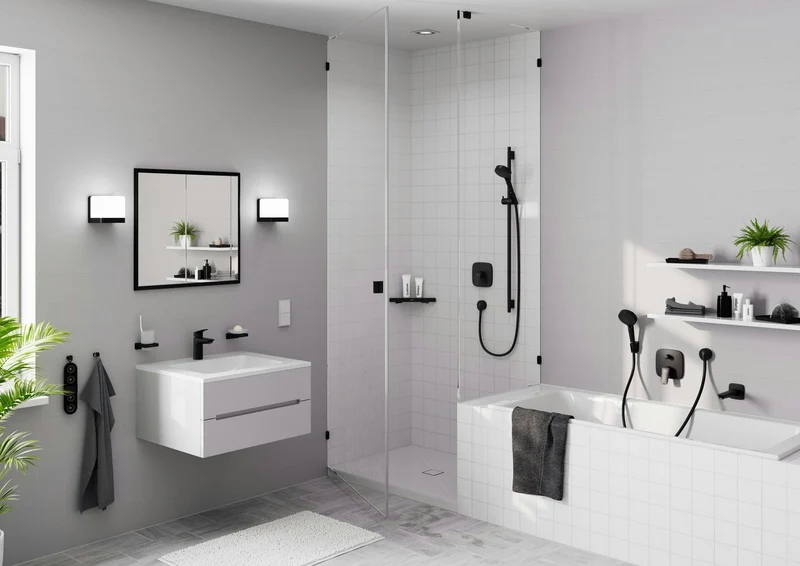 HANSGROHE VERNIS Blend Brauseset Vario/Unica 650 mm mattschwarz mit Handbrause und Brausestange