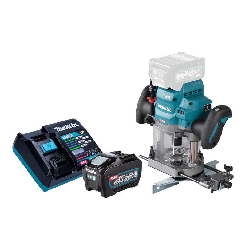 Makita RP 001 GT101 Akku Oberfräse 40 V max. 12 mm Brushless + 1x Akku 5,0 Ah + Ladegerät