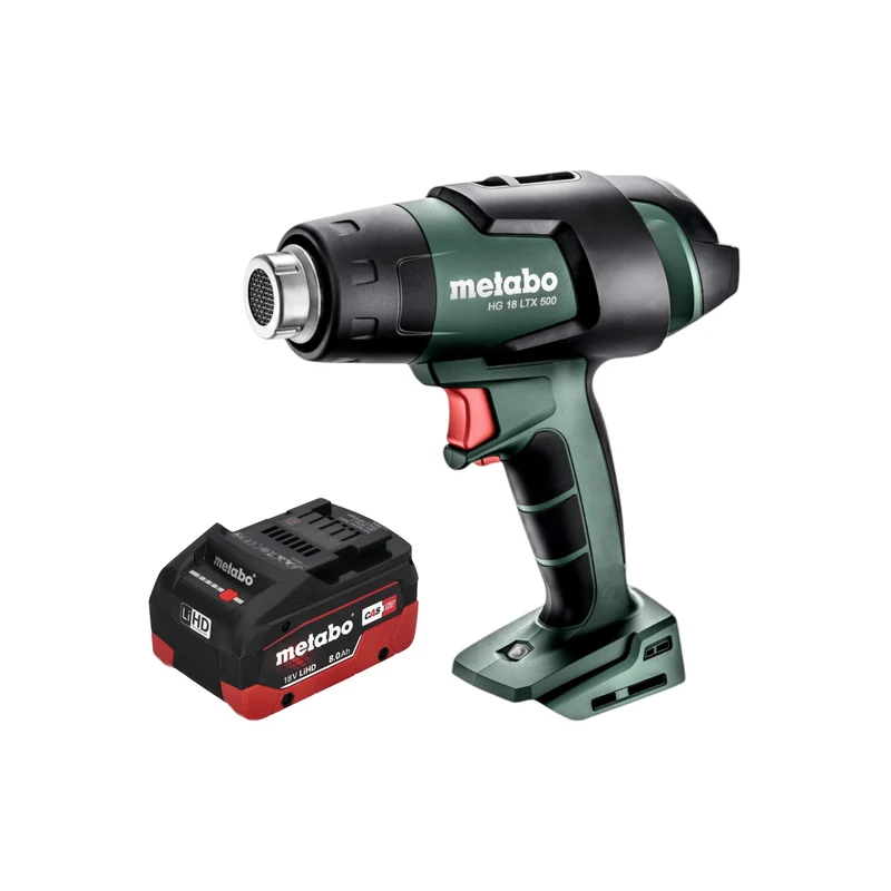 Metabo HG 18 LTX 500 Akku Heißluftgebläse 18 V 300 / 500 °C + 1x LiHD Akku 8,0 Ah - ohne Ladegerät