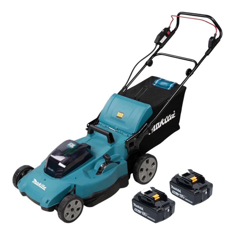 Makita DLM 538 T2 Akku Rasenmäher 36 V ( 2x 18 V ) 530 mm + 2x Akku 5,0 Ah - ohne Ladegerät
