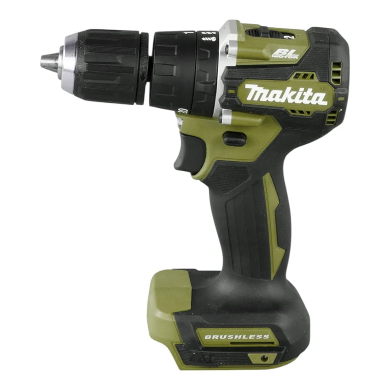 Makita DHP 487 ZO Akku Schlagbohrschrauber 18 V 40 Nm Brushless Olive Outdoor Adventure Serie Solo - ohne Akku, ohne Ladegerät