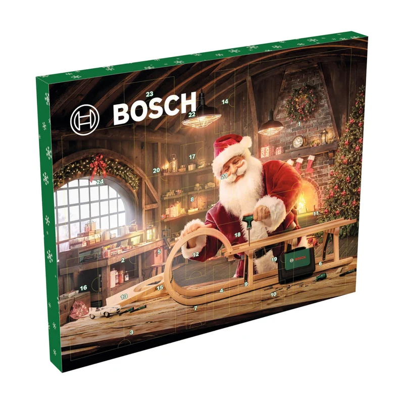 Bosch Handwerkzeug Adventskalender 2024 mit 33 tlg. Werkzeug Set ( 1600A0349X ) Bit-Ratschenschraubendreher T-Griff, Präzisionsschraubendreher, Bit-Schraubendreher Stubby, Zubehör, Korkenzieher, Tasche