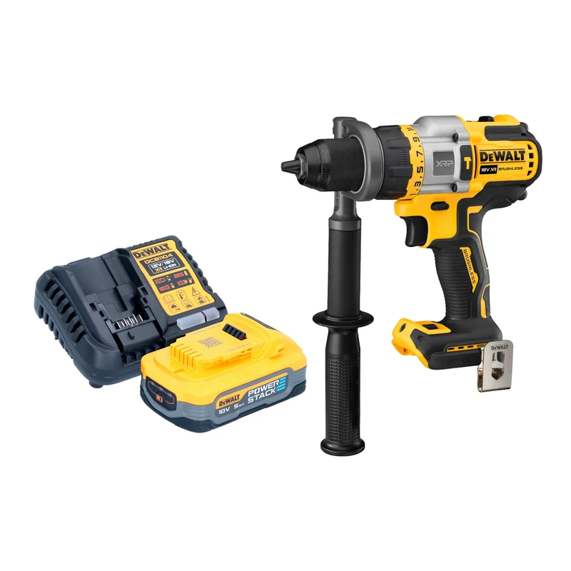 DeWalt DCD 999 H1 Akku Schlagbohrschrauber 18 V 95 Nm Brushless + 1x Powerstack Akku 5,0 Ah + Ladegerät