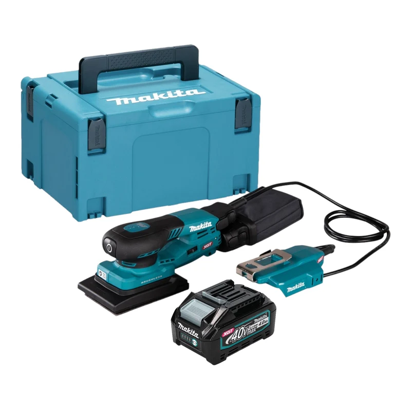 Makita BO 005 CGM101 Akku Schwingschleifer 40 V max. 80 x 130 mm 3,0 mm Hub Brushless + 1x Akku 4,0 Ah + Makpac - ohne Ladegerät