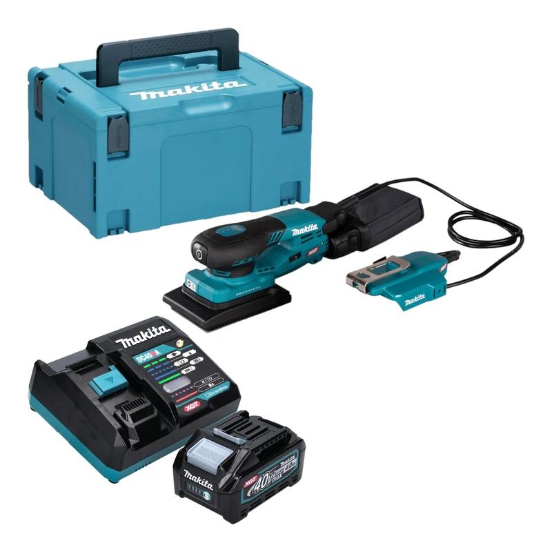 Makita BO 005 CGM101 Akku Schwingschleifer 40 V max. 80 x 130 mm 3,0 mm Hub Brushless + 1x Akku 4,0 Ah + Ladegerät + Makpac