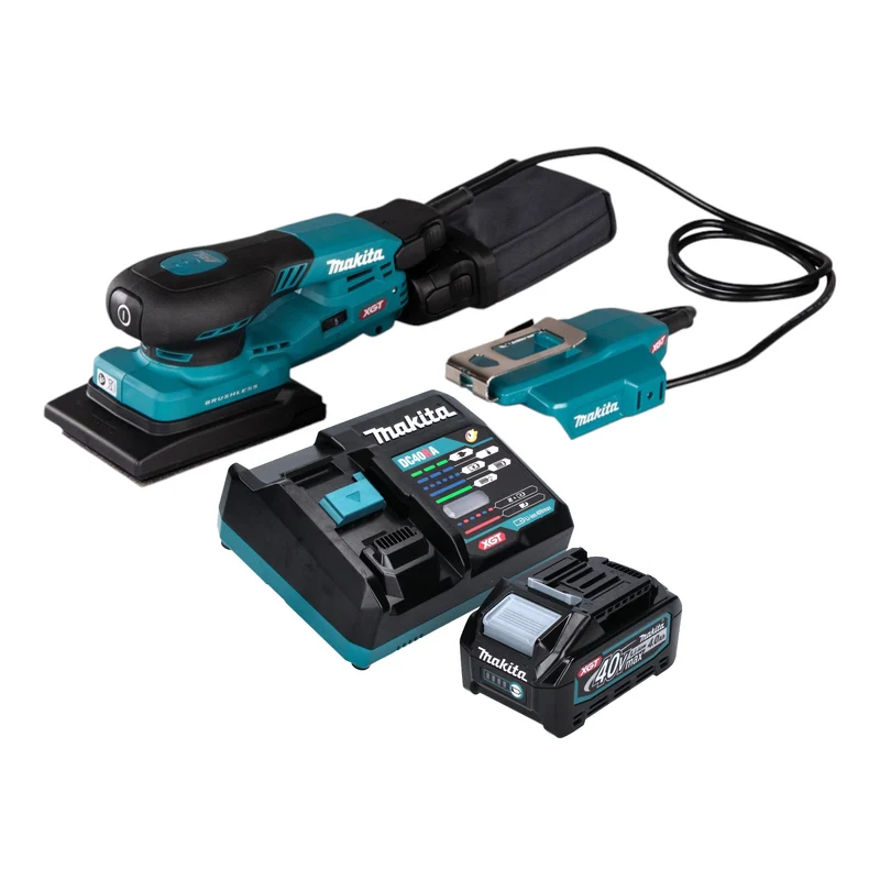 Makita BO 005 CGM101 Akku Schwingschleifer 40 V max. 80 x 130 mm 3,0 mm Hub Brushless + 1x Akku 4,0 Ah + Ladegerät