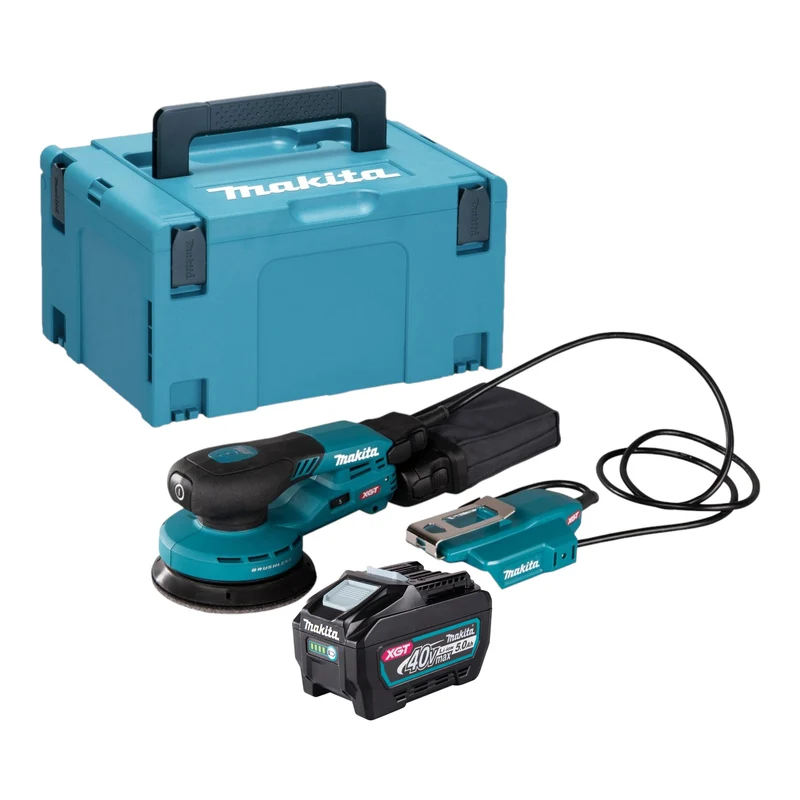 Makita BO 003 CGT101 Akku Exzenterschleifer 40 V max. 125 mm 3,0 mm Hub Brushless + 1x Akku 5,0 Ah + Makpac - ohne Ladegerät