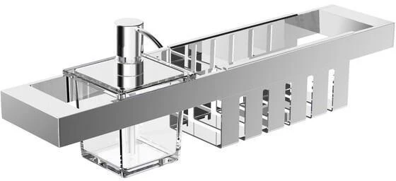 EMCO Reling-Set liaison 00104 für Dusche 468 mm chrom mit Seifenspender und Korb