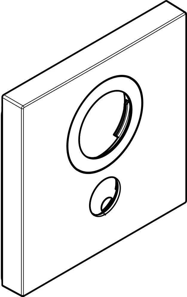 Hansgrohe Rosette 155 x 155 mm für vertauschte Anschlüsse – Schwarz/Chrom, Thermostat UP 1 V