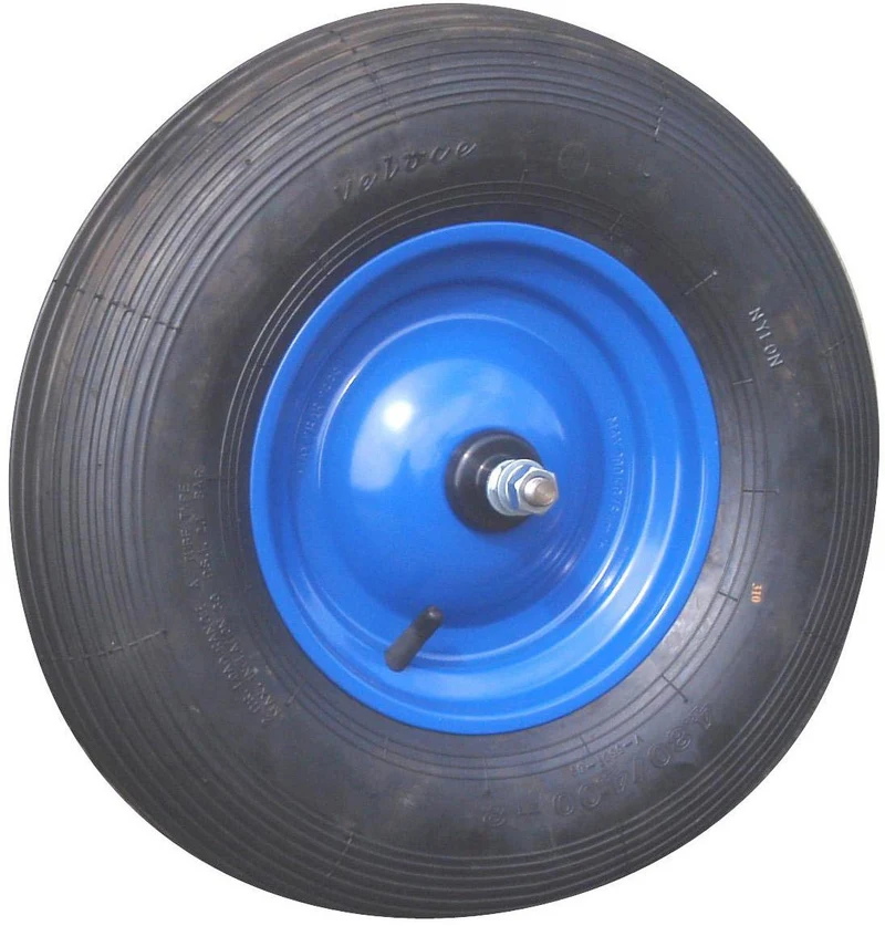 MÜBA Rad D400 x B100 mm mit Kugellager und Achse – Schubkarrenrad