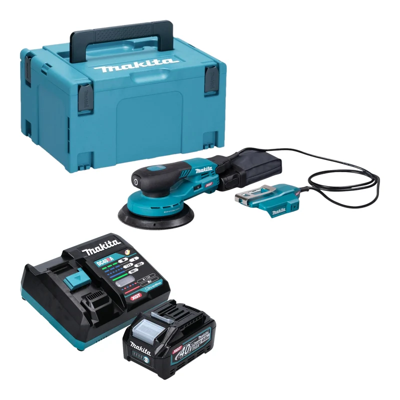 Makita BO 004 CGM101 Akku Exzenterschleifer 40 V max. 150 mm 3,0 mm Hub Brushless + 1x Akku 4,0 Ah + Ladegerät + Makpac