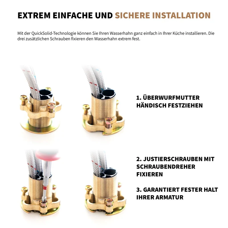 Rosenhahn & Söhne Sylt 200 Küchenarmatur mit Brause- 360° drehbarer Wasserhahn Küche - Armatur Küche schwarz - 2-fach verstellbare Spültischarmatur - Brause & Strahl - Anschlussschläuche