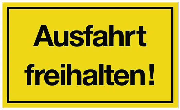Hinweiszeichen ( 3000277103 ) Ausfahrt freihalten! Kunststoff 10 Stück
