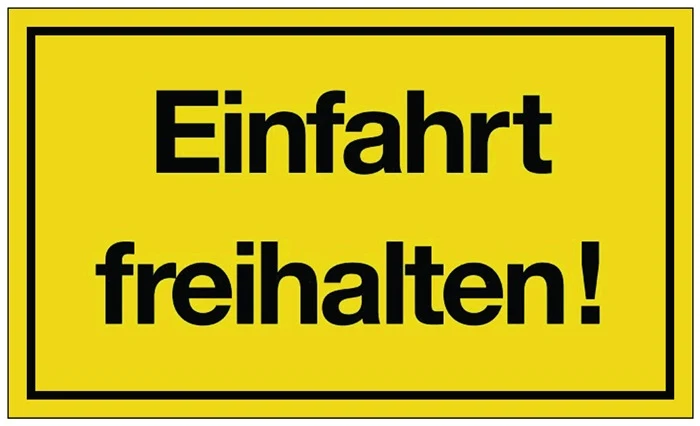Hinweiszeichen ( 3000277101 ) Einfahrt freihalten! Kunststoff 10 Stück