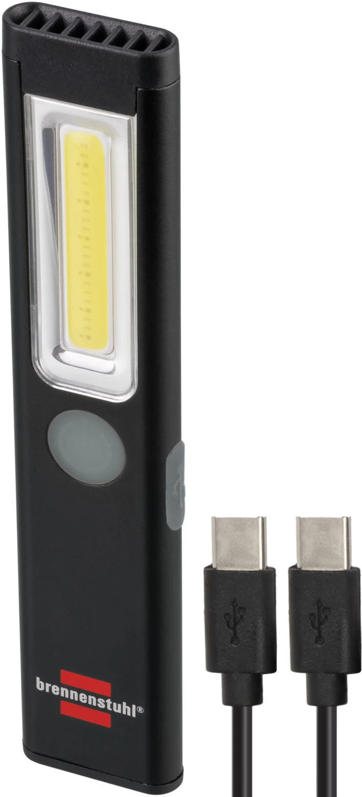BRENNENSTUHL LED-Akkuhandleuchte PL 200 AC – 200 lm, 12 h Leuchtdauer, COB LED, USB-C