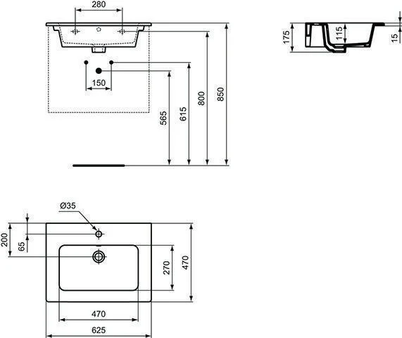 IDEAL STANDARD IDS Möbelwaschtisch CONNECT E weiß