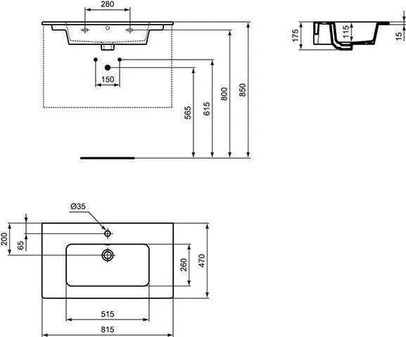 IDEAL STANDARD IDS Möbelwaschtisch CONNECT E weiß