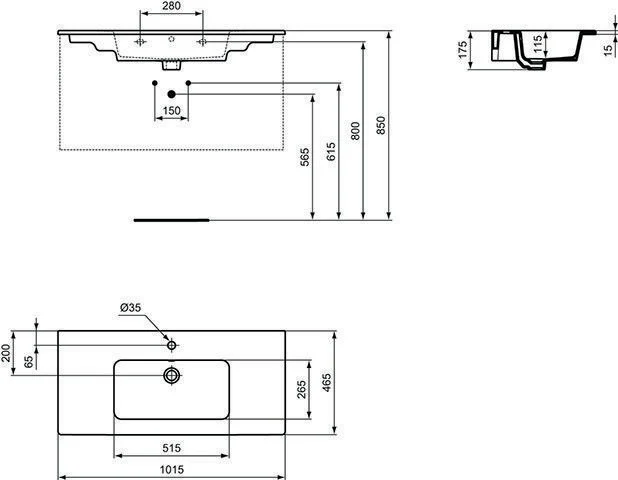 IDEAL STANDARD IDS Möbelwaschtisch CONNECT E weiß