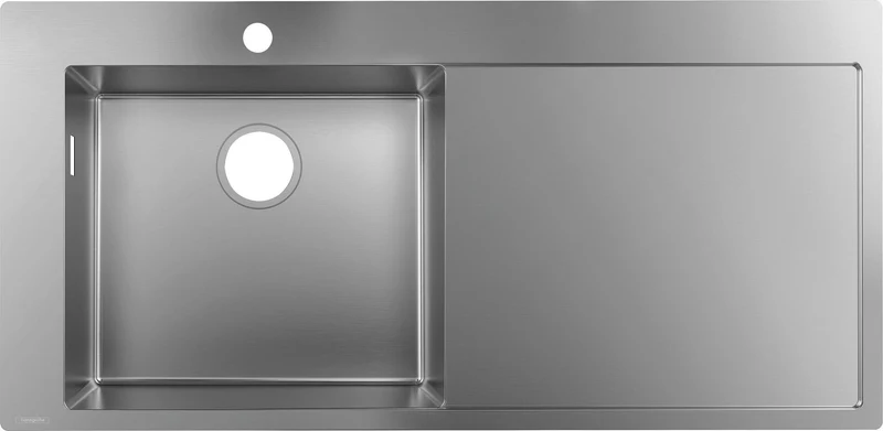 HANSGROHE Einbauspüle S716-F450 S71 Edelstahl 450 mm mit Abtropffläche rechts