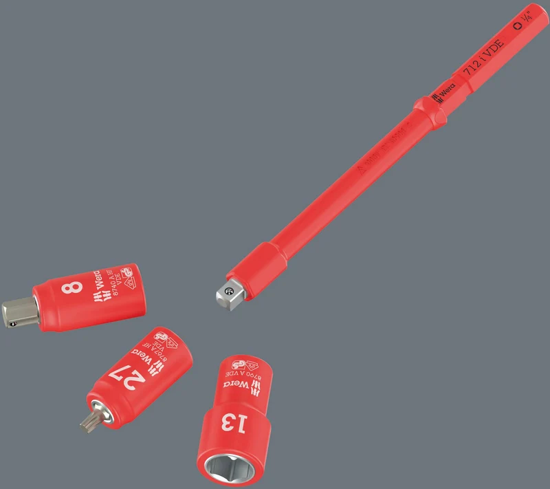 WERA VDE Wechselklingen-Adapter für Steckschlüsseleinsätze 1/4" x 154 mm, isoliert bis 1000 V
