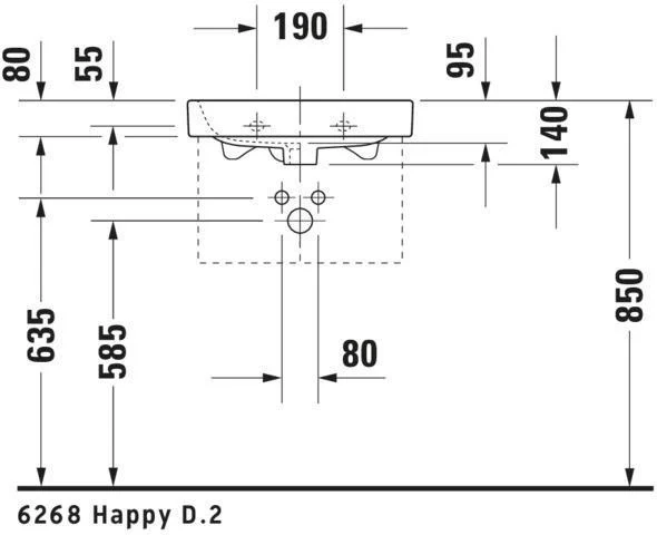 Duravit Happy D.2 Möbel-Handwaschbecken 500